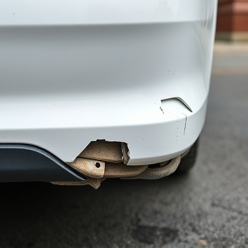 damaged car bumper
