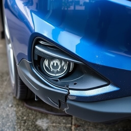 damaged car bumper
