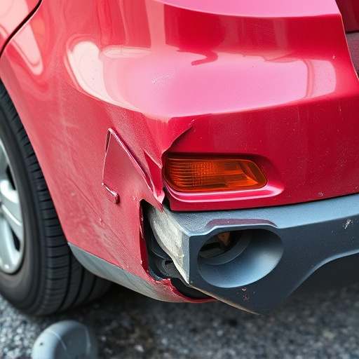 damaged car bumper