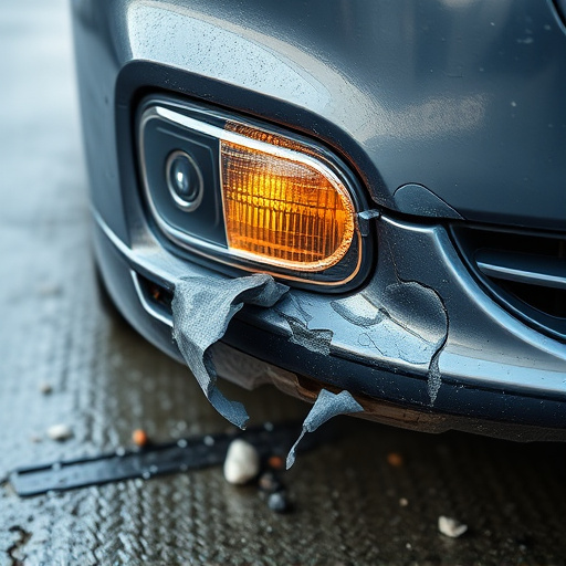 damaged car bumper
