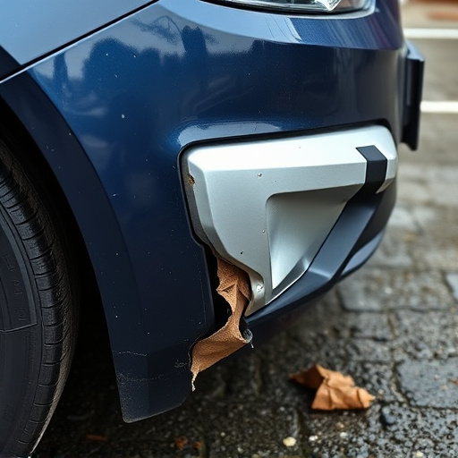 damaged car bumper