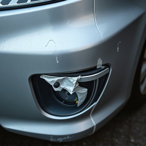 damaged car bumper