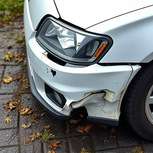 damaged car bumper