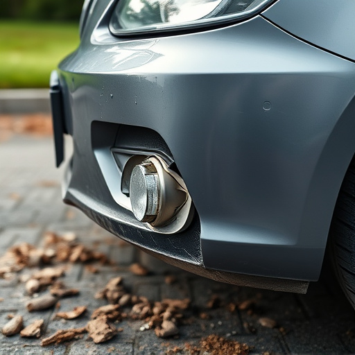 damaged car bumper