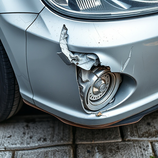damaged car bumper