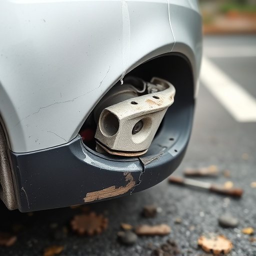 damaged car bumper