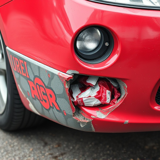 damaged car bumper