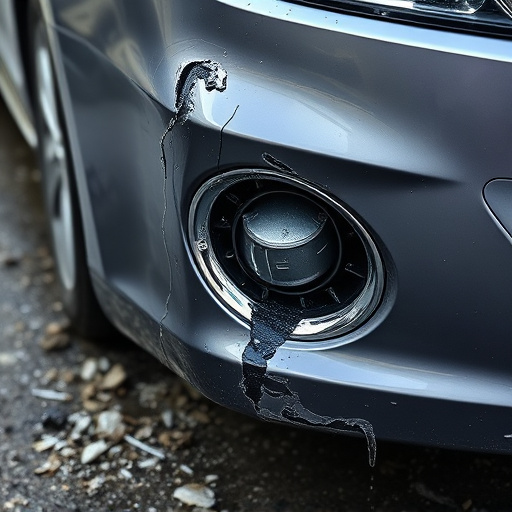 damaged car bumper