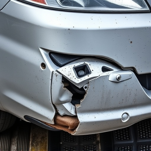 damaged car bumper