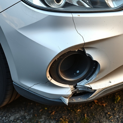 damaged car bumper