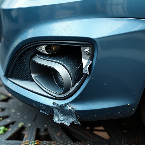 damaged car bumper