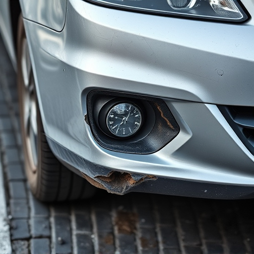 damaged car bumper