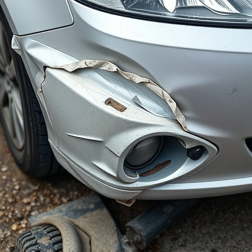 damaged car bumper