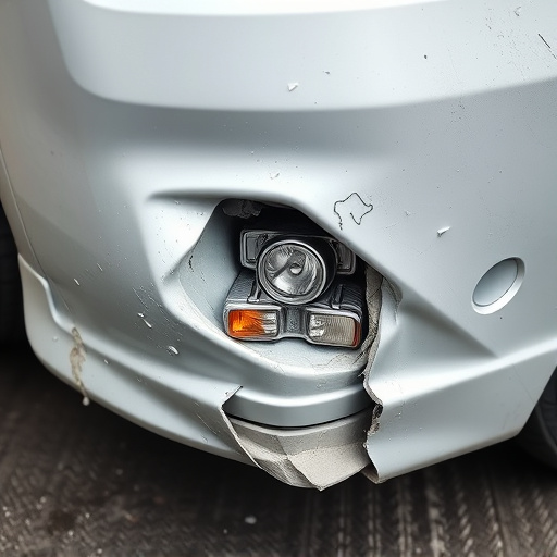 damaged car bumper