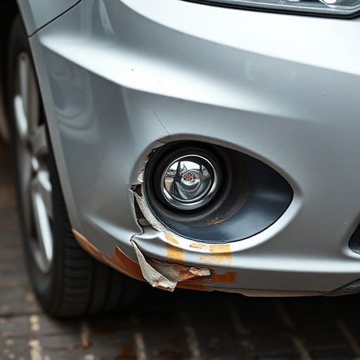 damaged car bumper