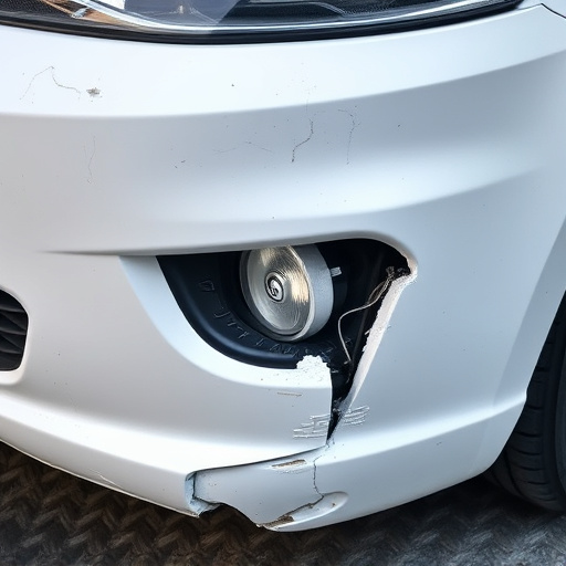 damaged car bumper