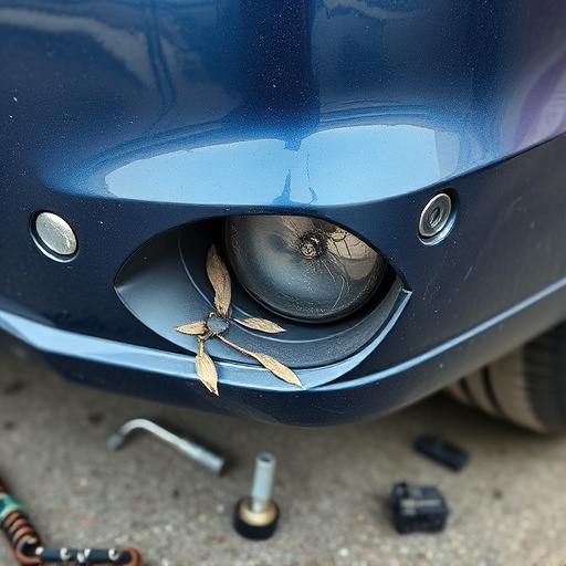 damaged car bumper