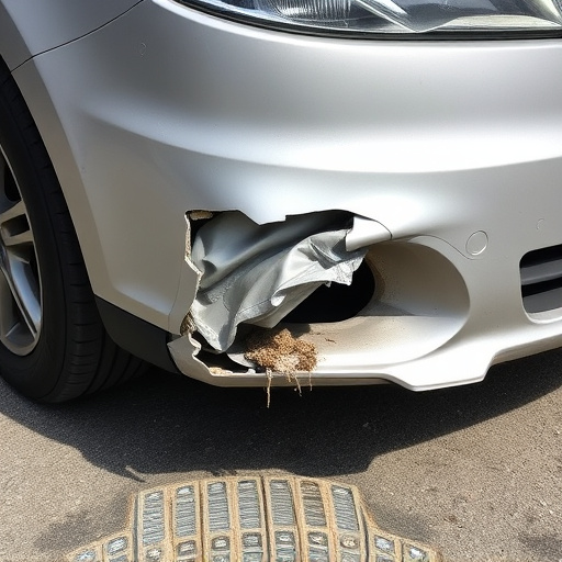 damaged car bumper