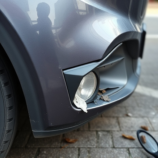 damaged car bumper