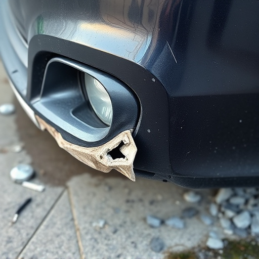 damaged car bumper
