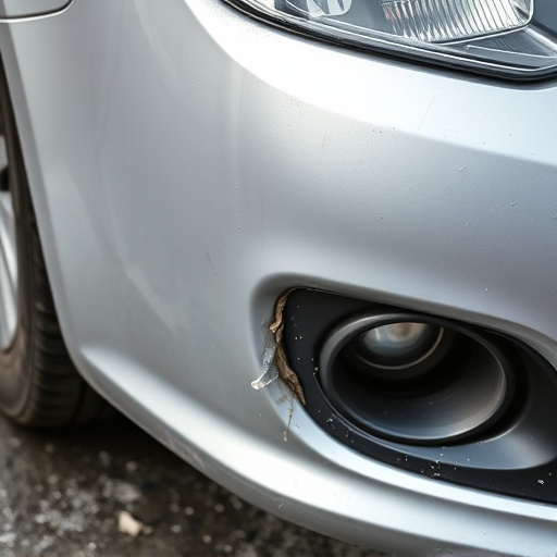 damaged car bumper