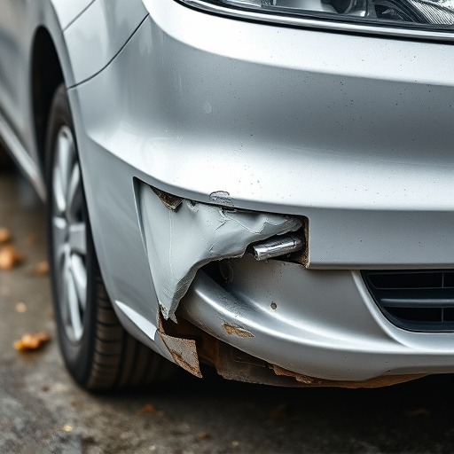 damaged car bumper