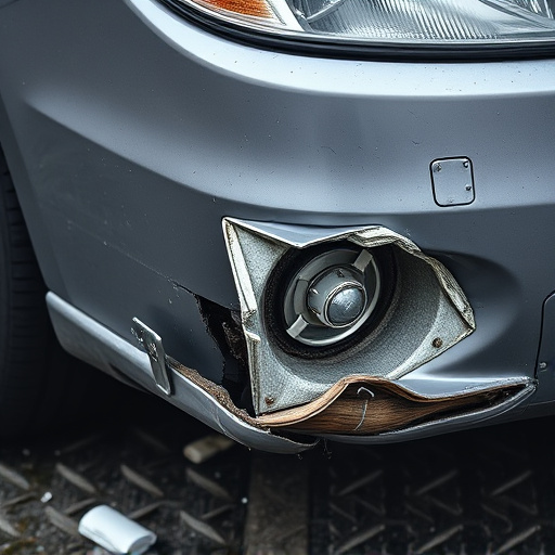 damaged car bumper