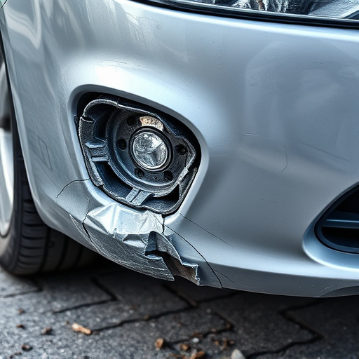 damaged car bumper
