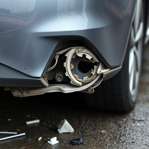 damaged car bumper