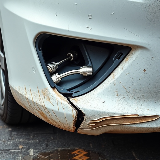 damaged car bumper