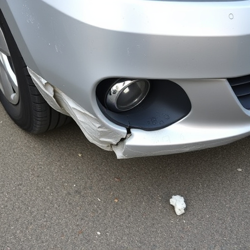 damaged car bumper
