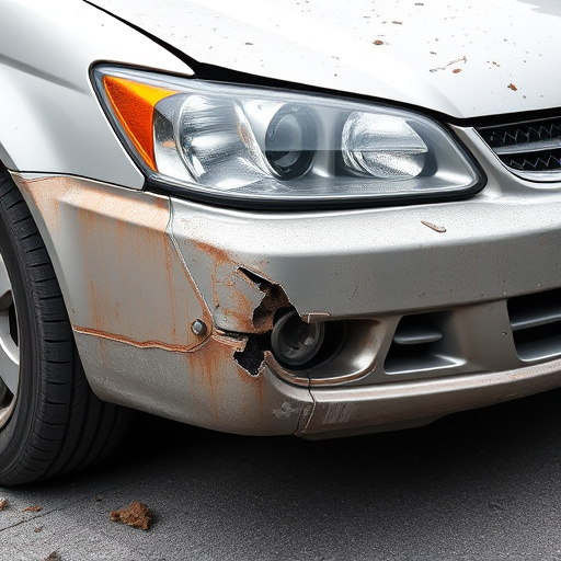 damaged car bumper