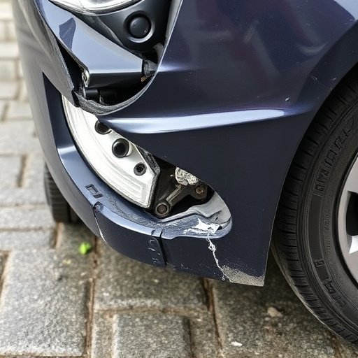 damaged car bumper