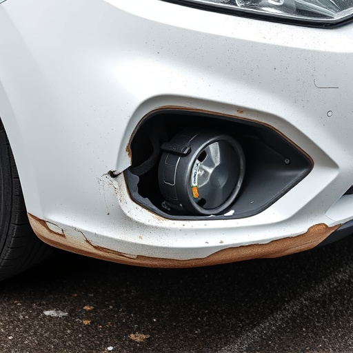 damaged car bumper
