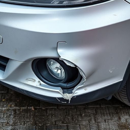 damaged car bumper