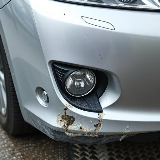 damaged car bumper