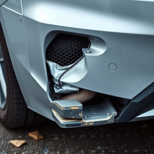 damaged car bumper