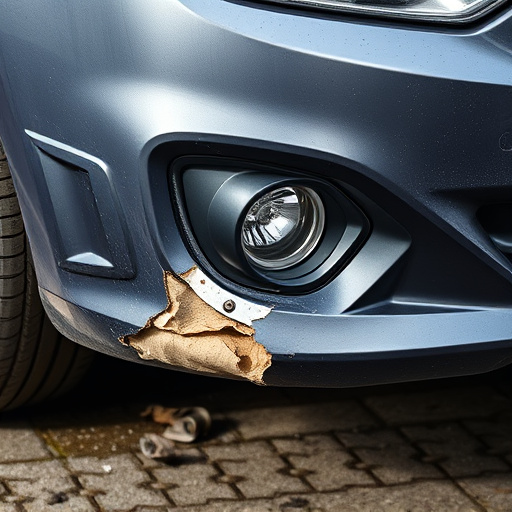 damaged car bumper