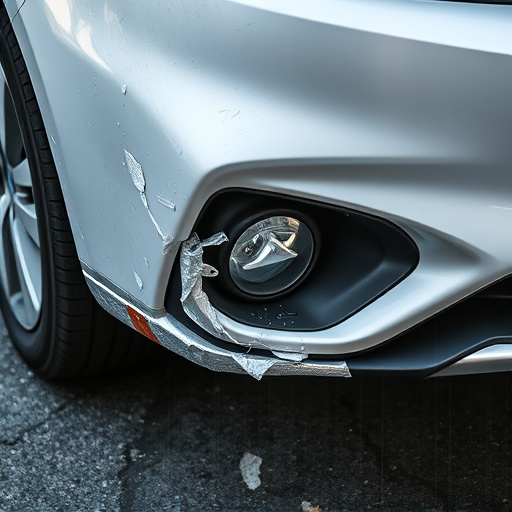damaged car bumper