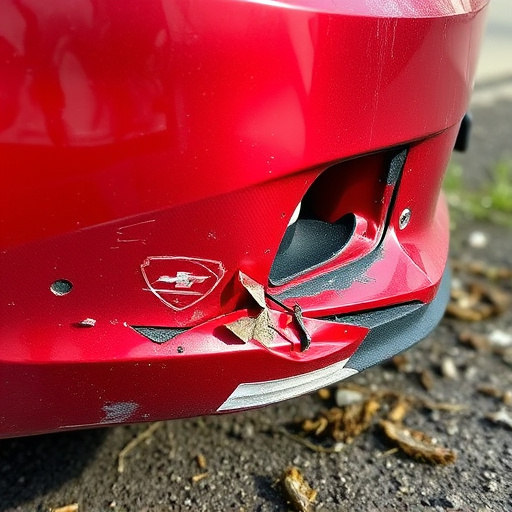 damaged car bumper