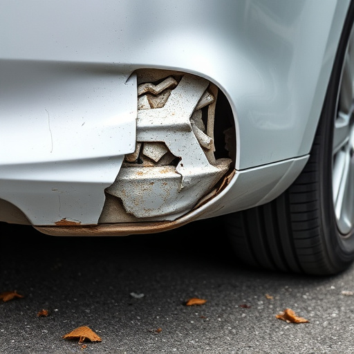 damaged car bumper