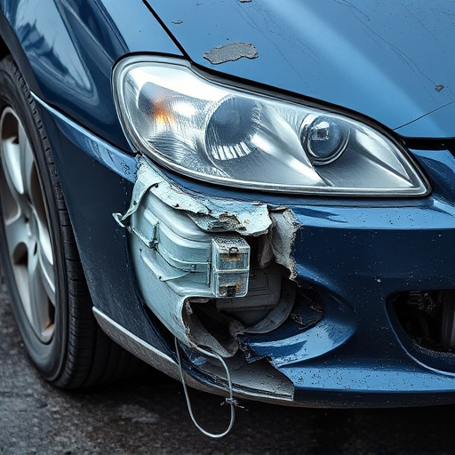 damaged car bumper