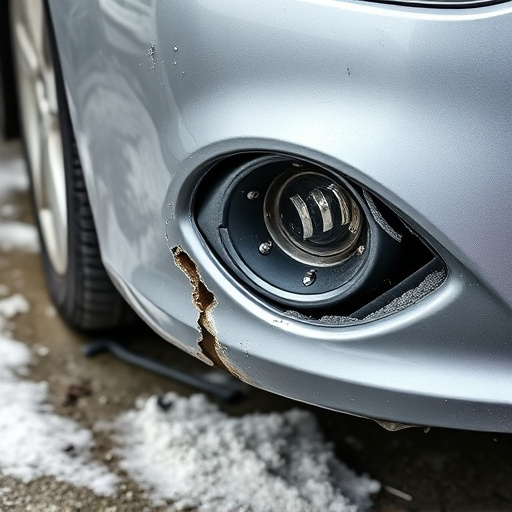 damaged car bumper