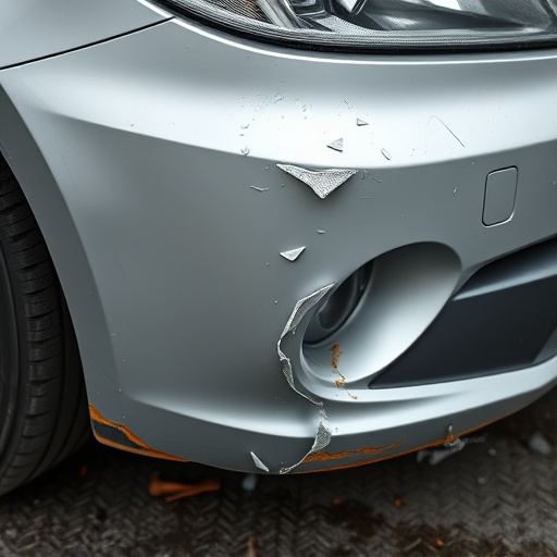 damaged car bumper