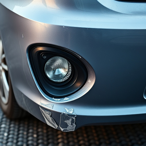 damaged car bumper