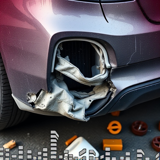 damaged car bumper