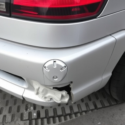 damaged car bumper