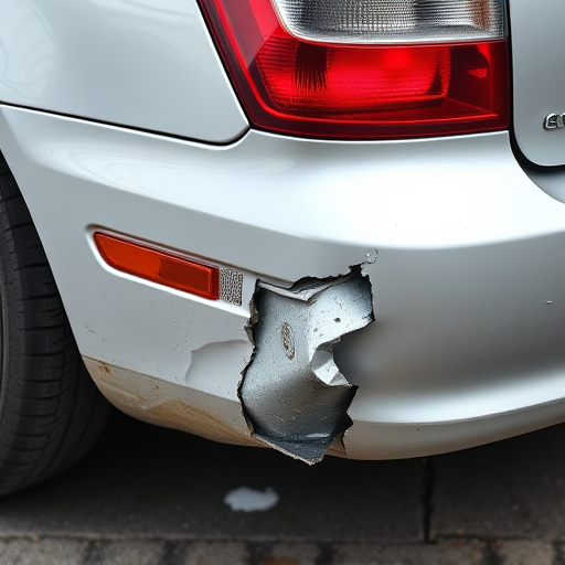 damaged car bumper