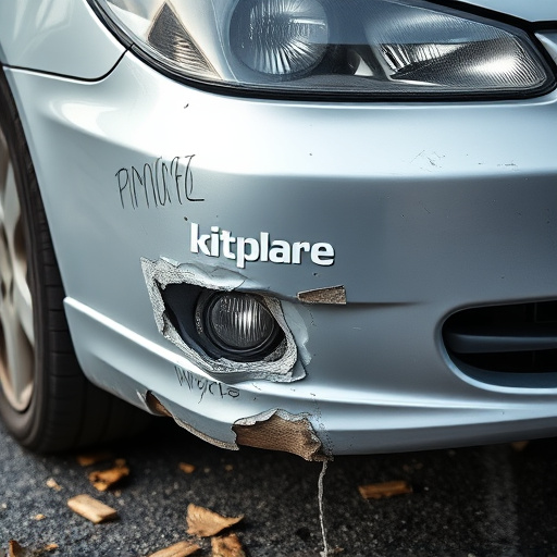 damaged car bumper