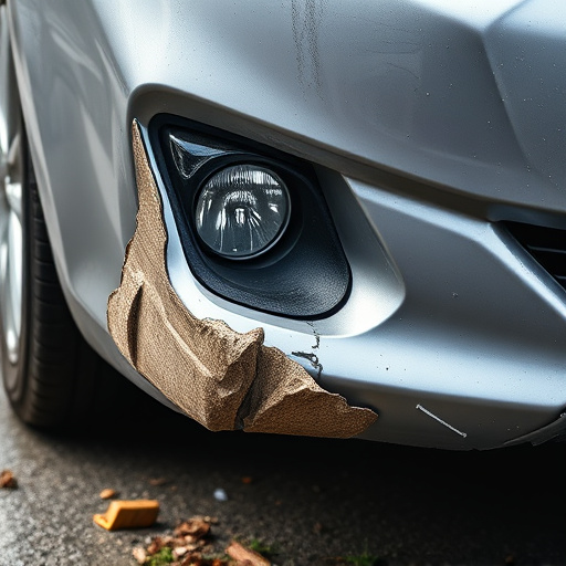 damaged car bumper